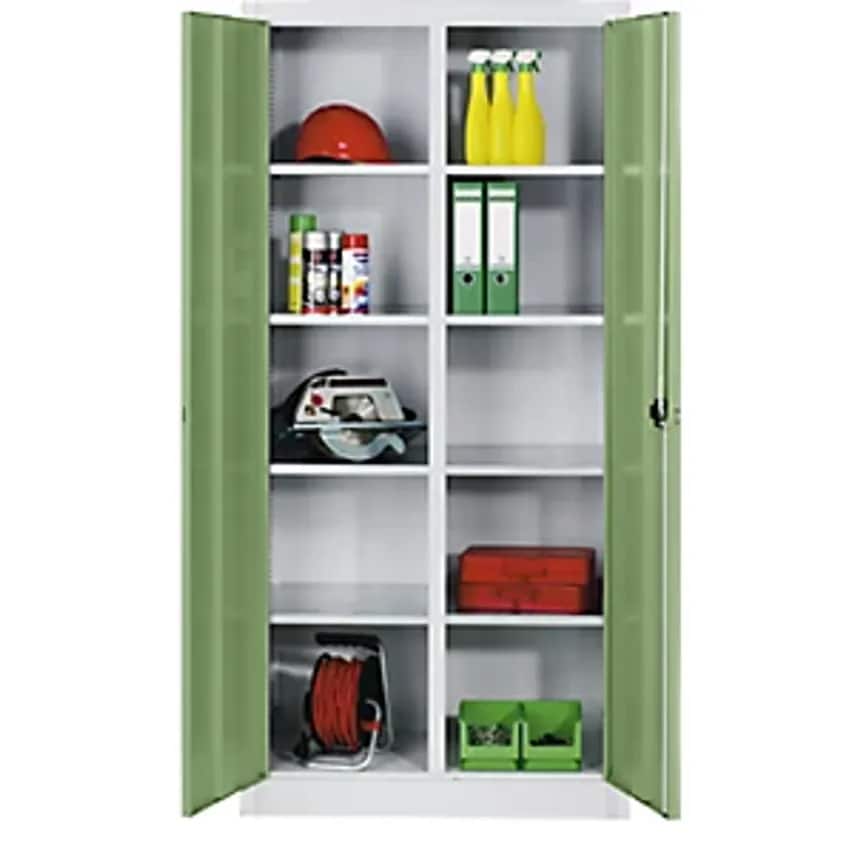 C&P Storage Cupboard Sheet Steel - 8 Shelves - HxWxD 1950 X 1200 X 500mm, Reseda