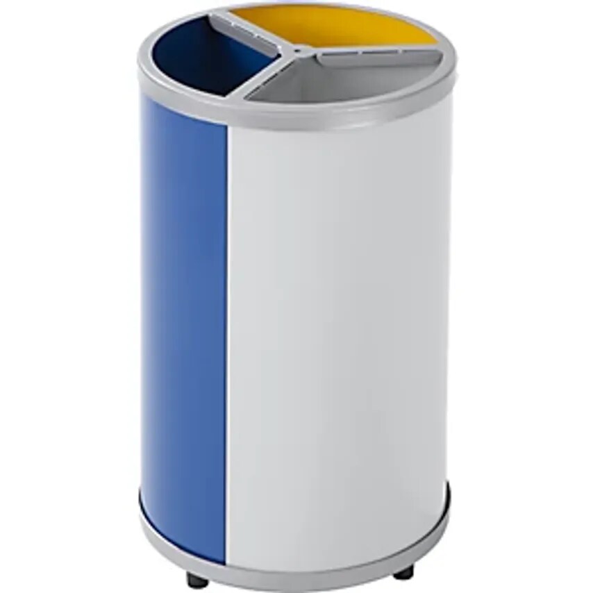 VAR Recyclable Waste Collection Station, Capacity 3 X 30 L, Hx720 X 420mm, Yello