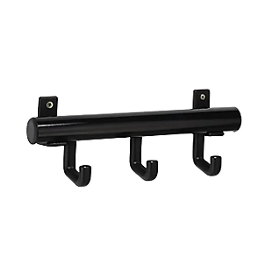 VAN ESCH Wall Mounted Coat Rack Aluminium - Black - WxH 300 X 100mm, 3 Hooks