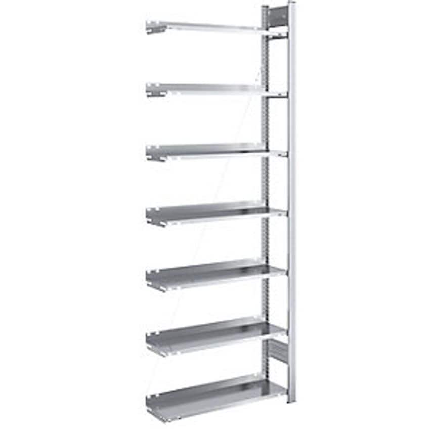 HOFE Boltless Filing Shelf Unit - Zinc Plated - Height 2350mm, Single Sided, Ext