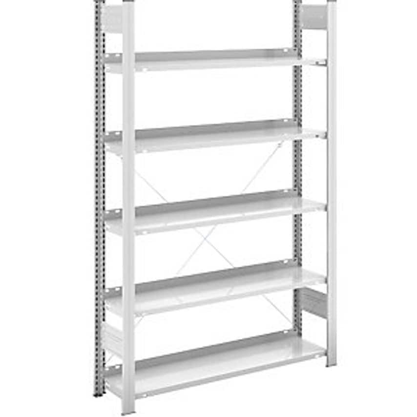HOFE Boltless Filing Shelf Unit - RAL 7035 - Height 1750mm, Single Sided, Standa