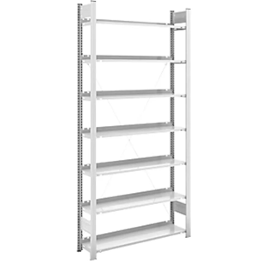 HOFE Boltless Filing Shelf Unit - RAL 7035 - Height 2350mm, Single Sided, Standa