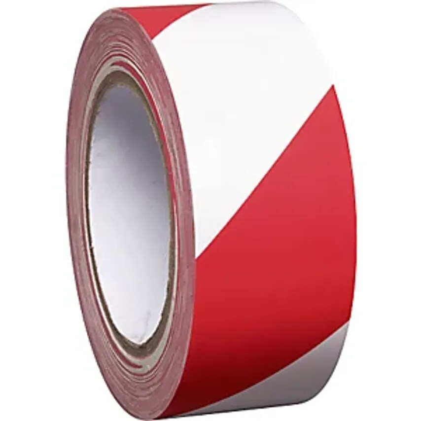 Moravia Floor Marking Tape Vinyl, Two-Colour, Width 50mm, Red/White, Pack Of 16
