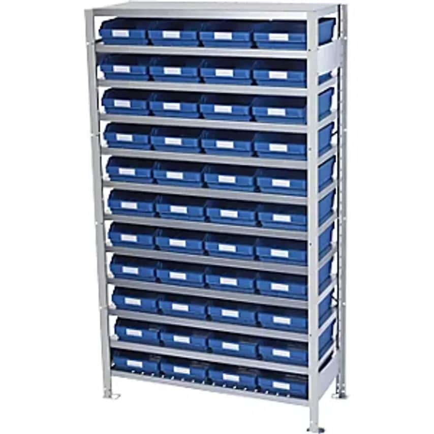 STEMO Boltless Shelving Unit With Shelf Bins - Height 1790mm - Basic, Depth 300m