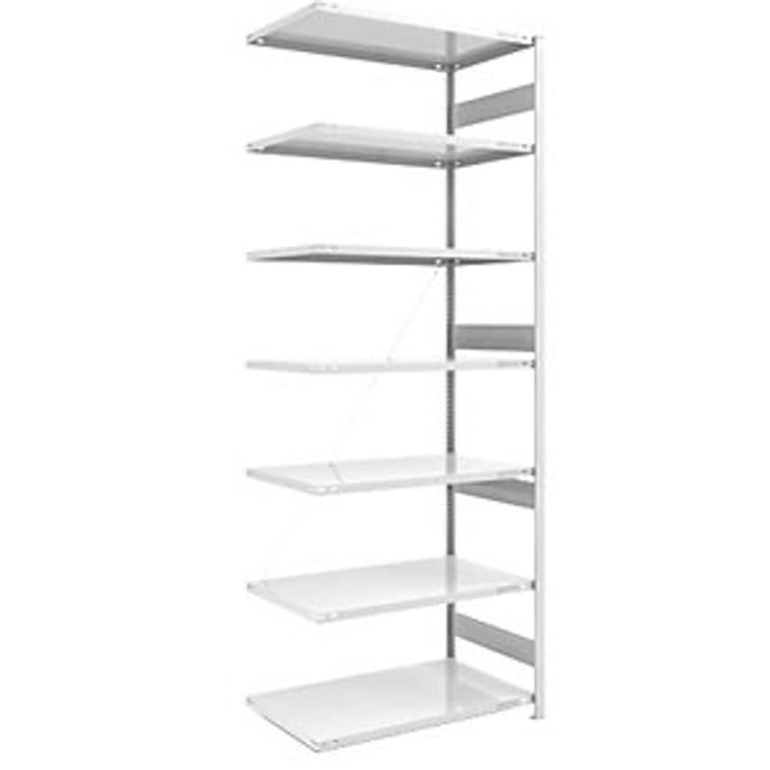 EUROKRAFTpro Heavy Duty Boltless Shelving Unit - RAL 7035 - Shelf Height 3000mm,