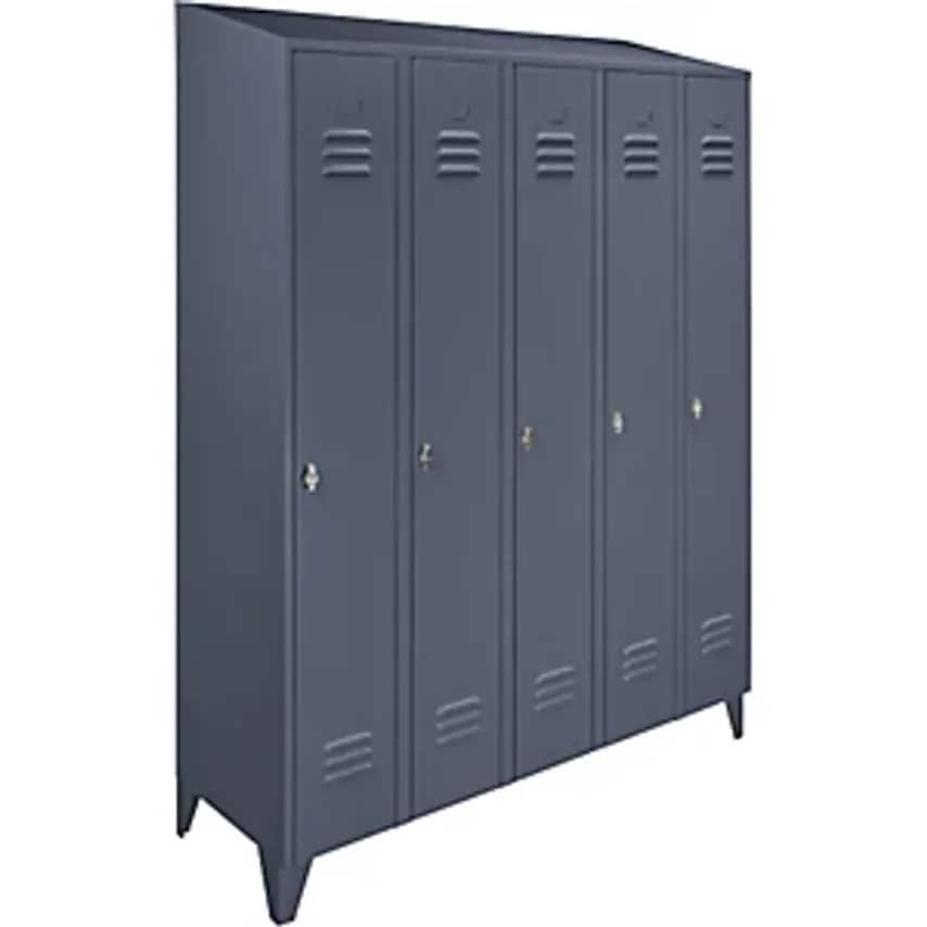 WOLF Steel Cupboard With Sloping Top - Full Height Compartments - Total Width 15