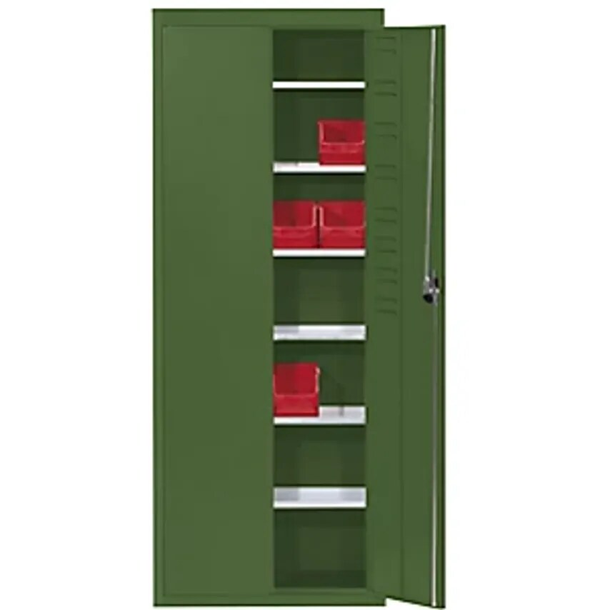 MAUSER Storage Cupboard - Stove Enamelled - Reseda Green RAL 6011