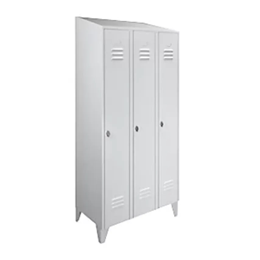 WOLF Steel Cupboard With Sloping Top - Full Height Compartments - Total Width 90