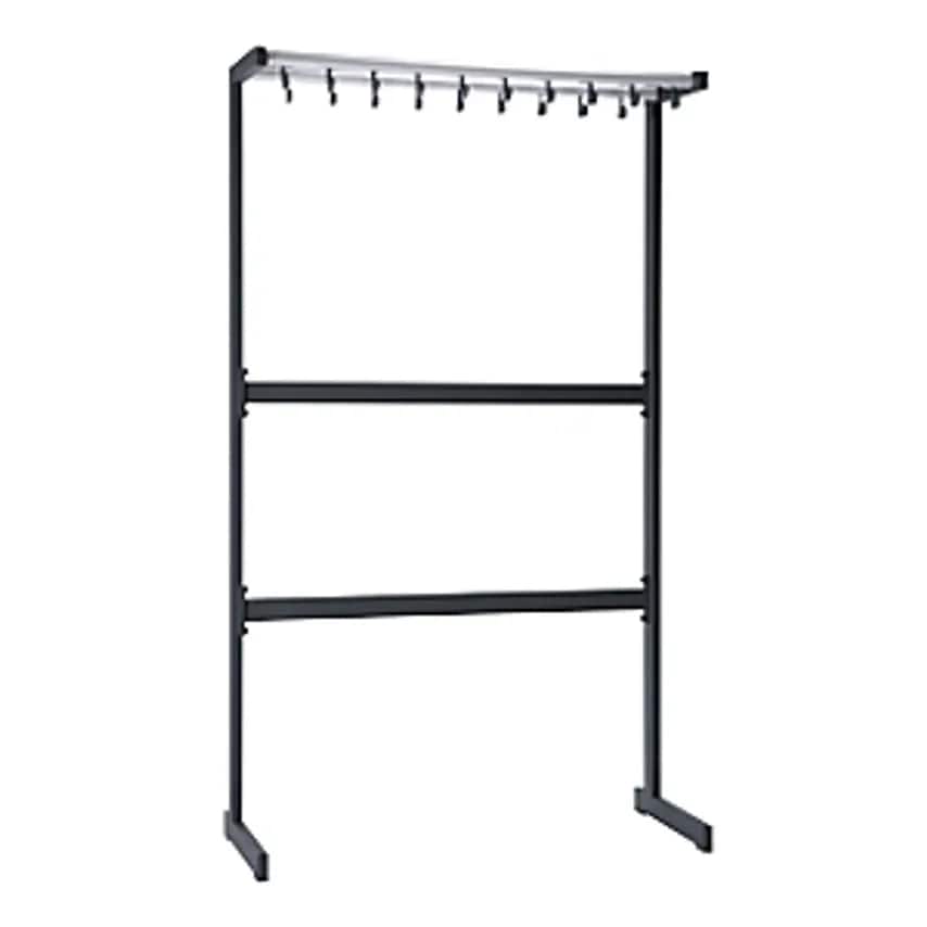 EUROKRAFTpro Single Sided Coat Rail, Without Coat Hangers, Black, Without Umbrel