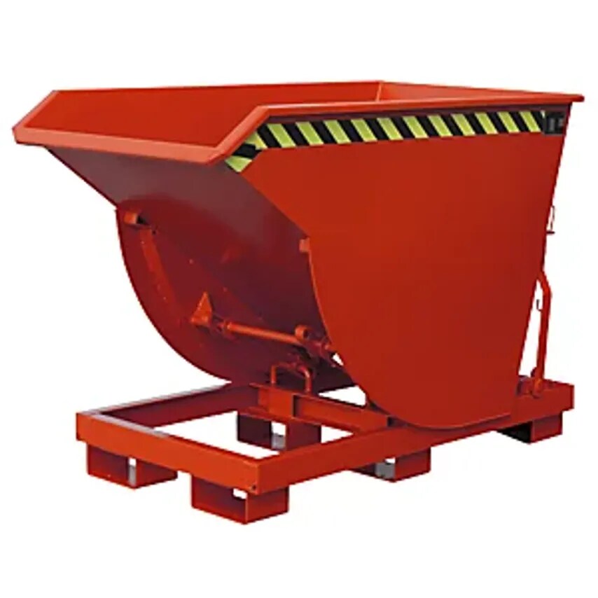EUROKRAFTpro Tilting Skip, Narrow Version, Capacity 0.5 m, Max. Load 2500 Kg, Re