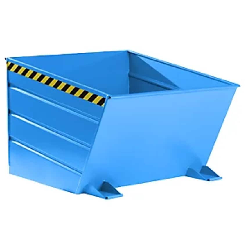 EUROKRAFTpro Tilting Skip, Low Front Edge, Capacity 1.0 m, Light Blue