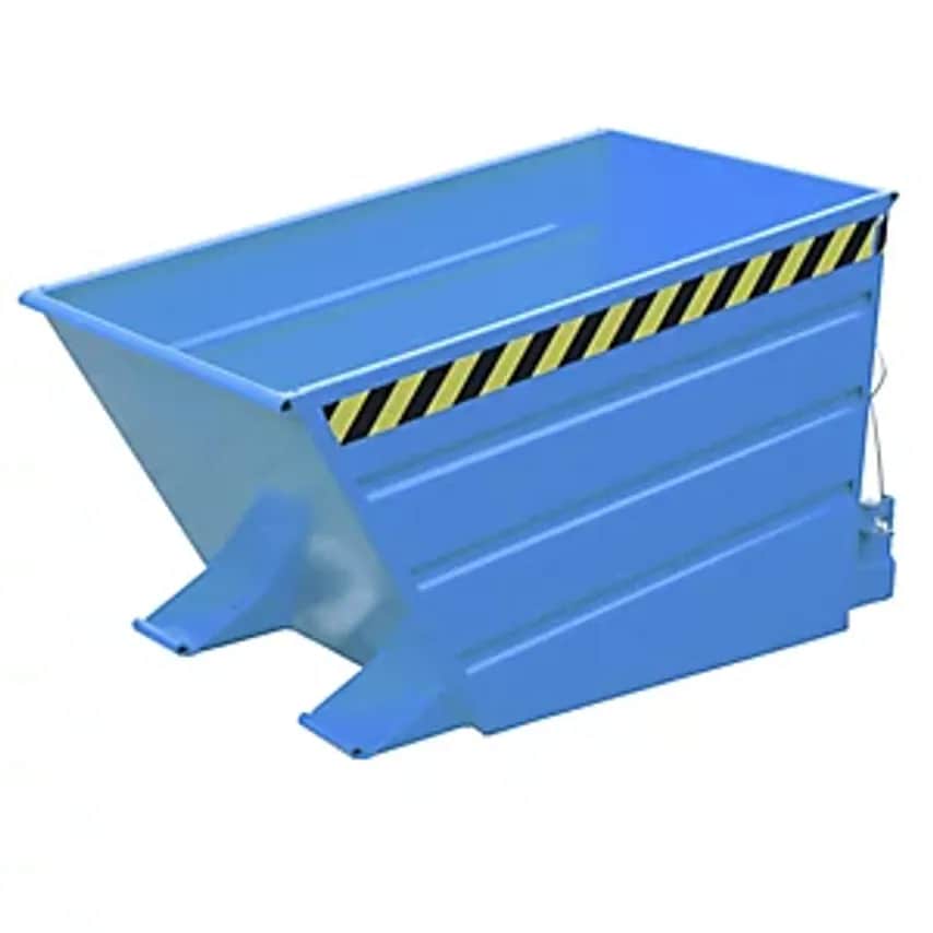 EUROKRAFTpro Tilting Skip, Low Front Edge, Capacity 0.8 m, Light Blue