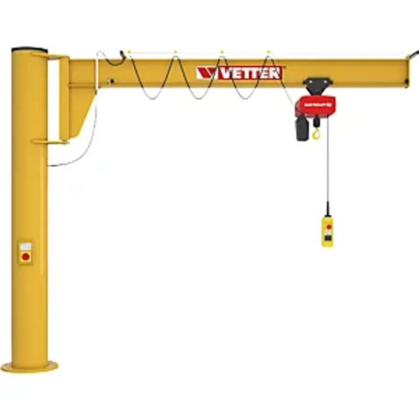 VETTER ASSISTENT AS Post Mounted Jib Crane, Without Electric Chain Hoist, Max. L