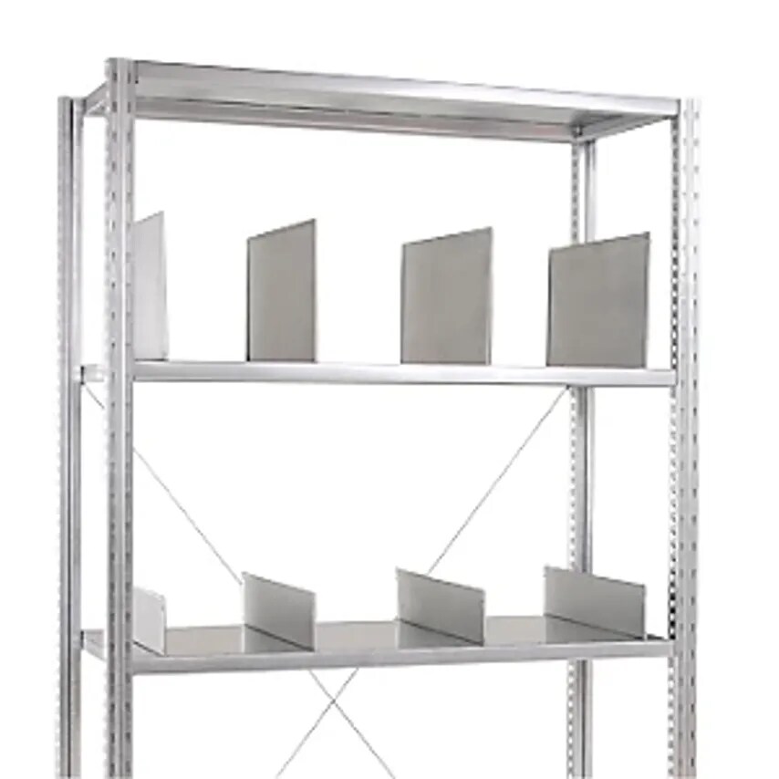 MAN ORGA SAS Divider For Heavy Duty Shelf Unit, Zinc Plated, Height 150mm, Pack