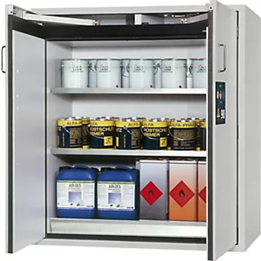 asecos Fire Resistant Hazardous Goods Storage Cupboard - Type 90 - 2 Door, Exter