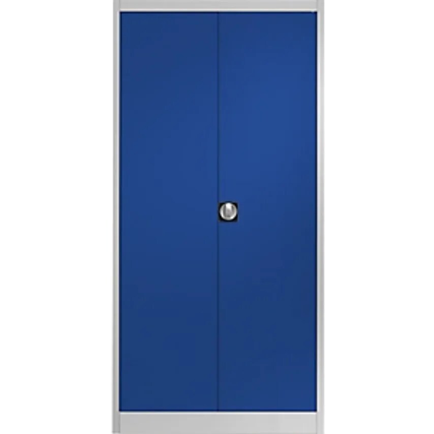 MAUSER Steel Cabinet With Double Doors, 4 Shelves, D 500mm, Light Grey/Ultramari
