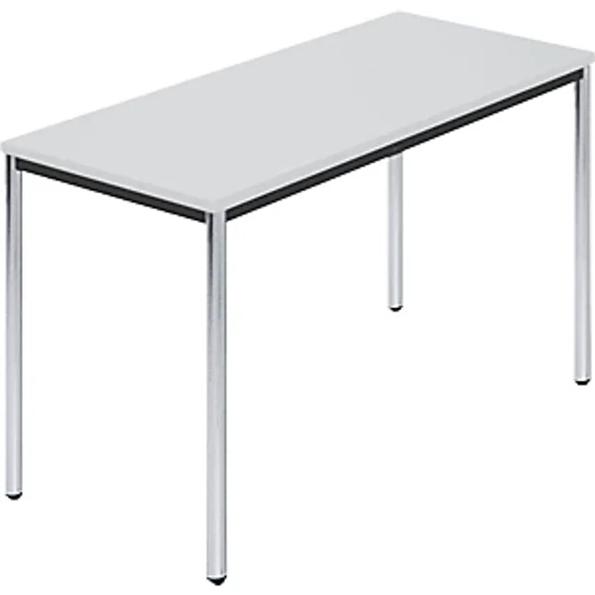 SODEMATUB Rectangular Table, Chrome Plated Round Tubes, WxD 1200 X 600mm, Grey