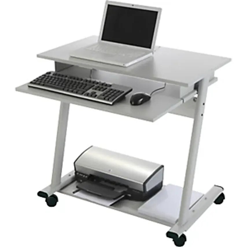 ROCADA Computer Table, Width 800mm, 3 Levels, Light Grey