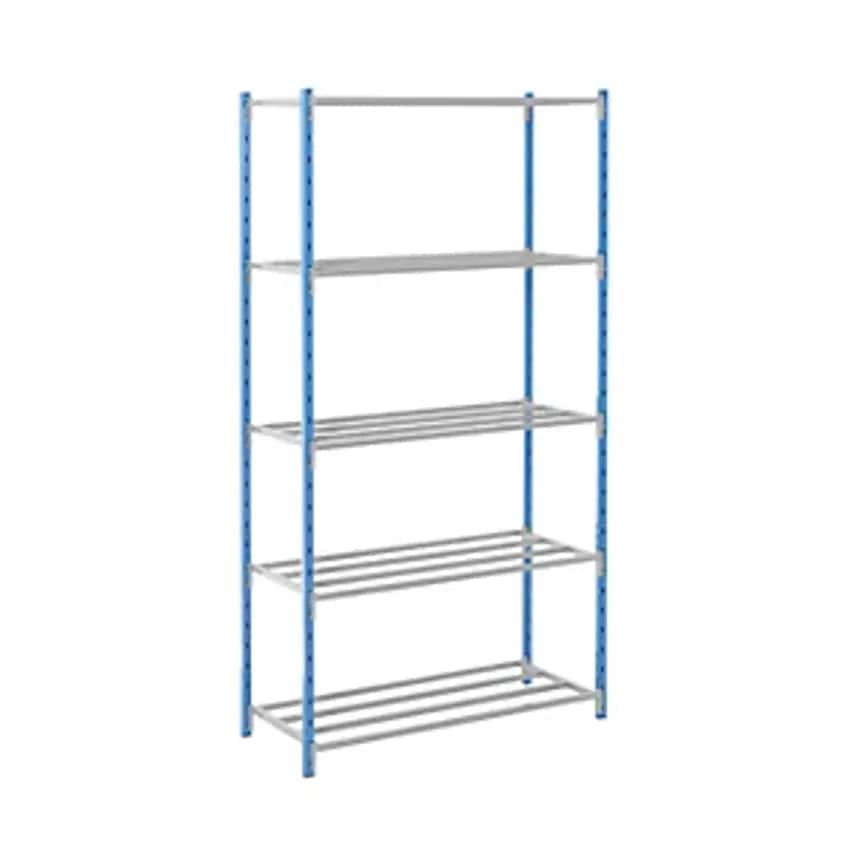 MAN ORGA SAS Boltless Shelving Unit, With Tubular Shelves, HxWxD 1996 X 1020 X 6