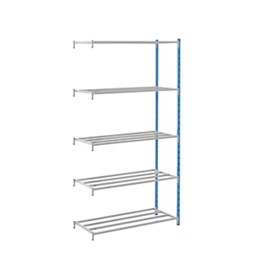 MAN ORGA SAS Boltless Shelving Unit, With Tubular Shelves, HxWxD 1996 X 990 X 60