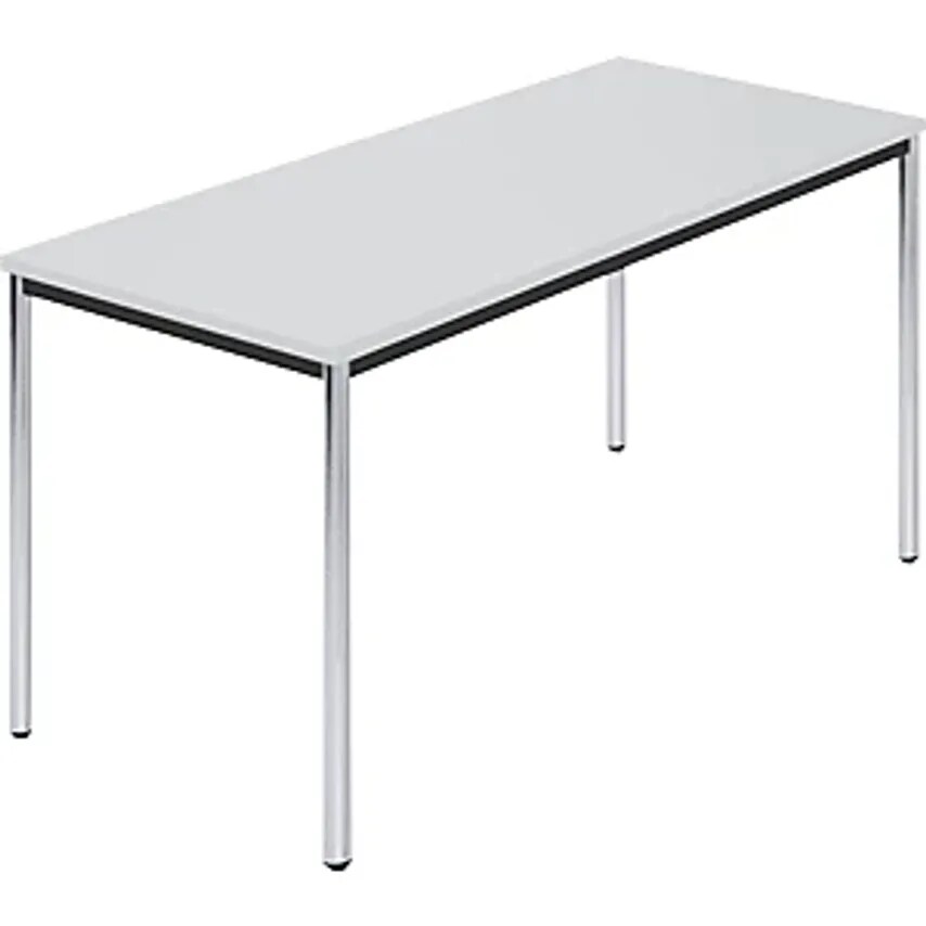 SODEMATUB Rectangular Table, Chrome Plated Round Tubes, WxD 1400 X 700mm, Grey