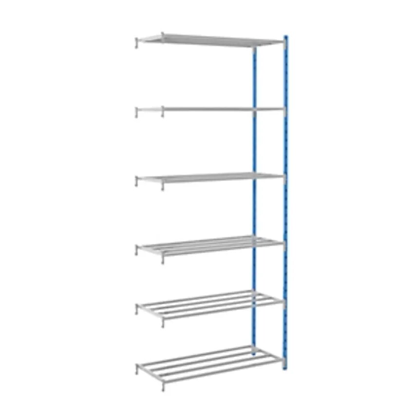 MAN ORGA SAS Boltless Shelving Unit, With Tubular Shelves, HxWxD 2496 X 1240 X 5