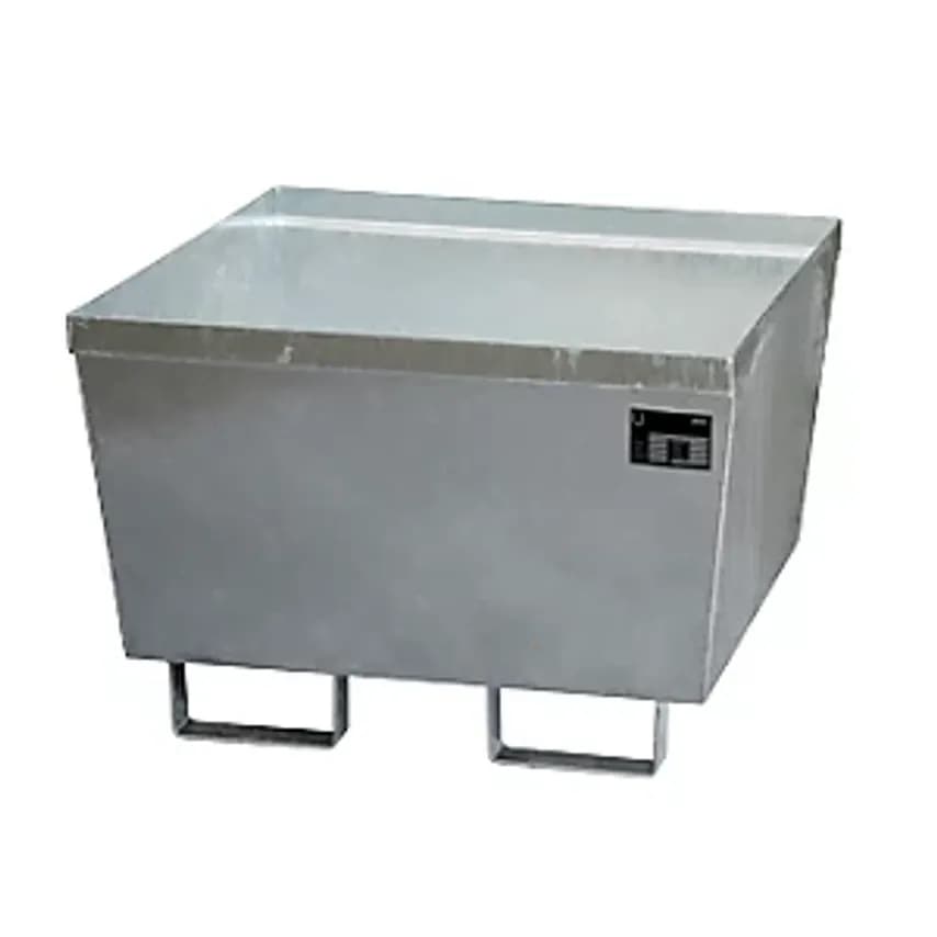 EUROKRAFTpro Steel Sump Tray, LxWxH 800 X 800 X 545mm, Hot Dip Galvanised, Witho