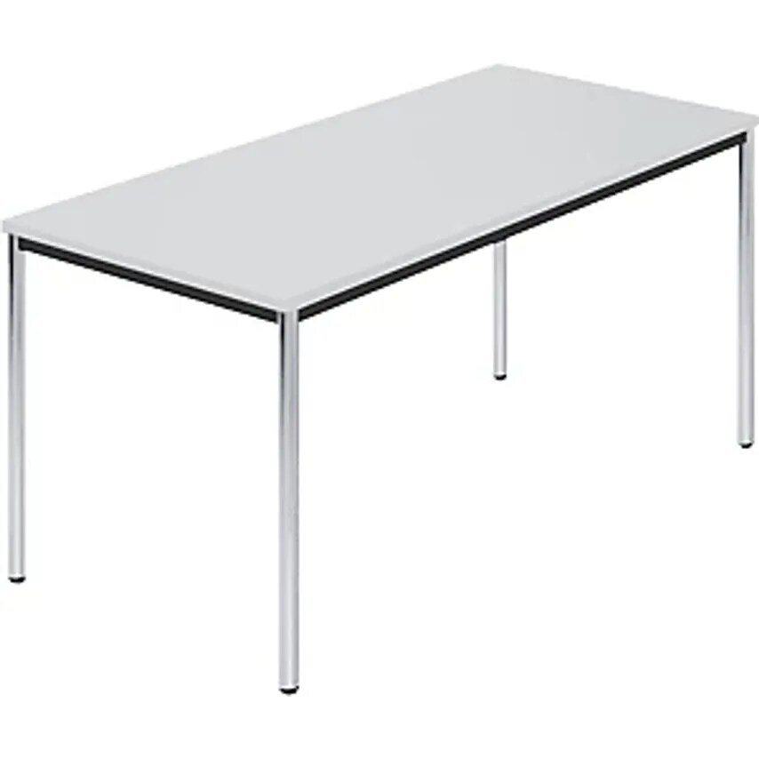 SODEMATUB Rectangular Table, Chrome Plated Round Tubes, WxD 1500 X 800mm, Grey