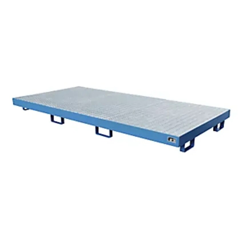 EUROKRAFTpro Steel Sump Tray, LxWxH 2650 X 1300 X 210mm, Painted Blue RAL 5012,