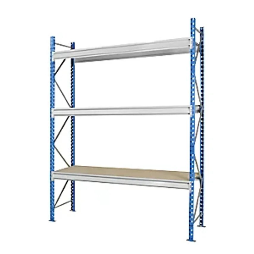 MAN ORGA SAS Heavy Duty Wide Span Shelving With Moulded Chipboard Shelf Panels -