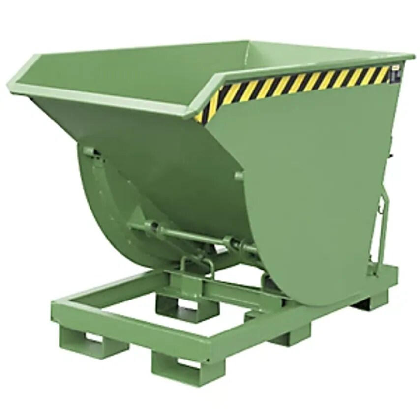 EUROKRAFTpro Tilting Skip, Narrow Version, Capacity 0.75 m, Max. Load 3000 Kg, R