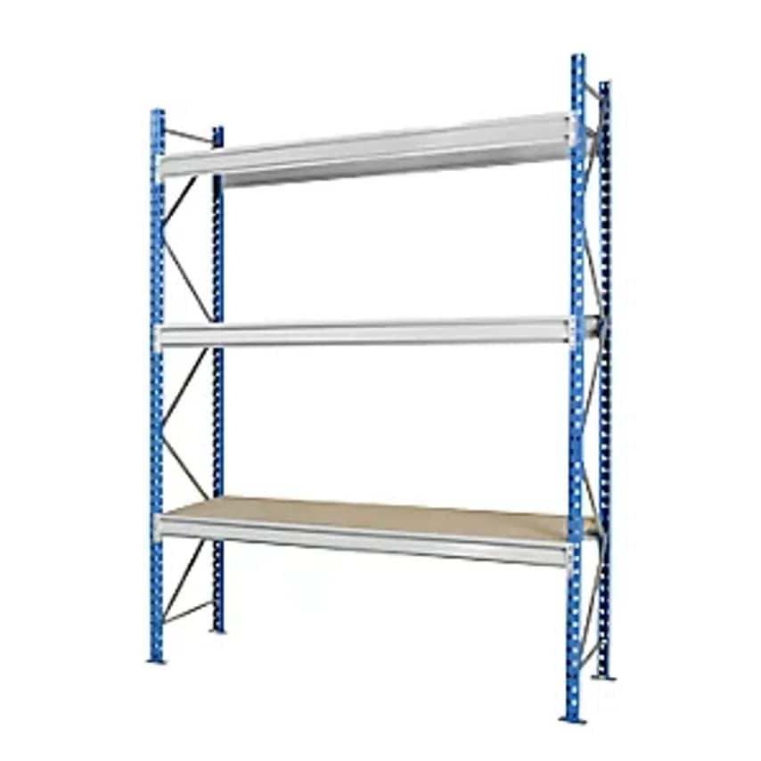 MAN ORGA SAS Heavy Duty Wide Span Shelving With Moulded Chipboard Shelf Panels -