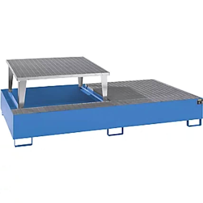 EUROKRAFTpro Steel Sump Tray For IBC/CTC Tank Containers - LxWxH 2650 X 1460 X 8