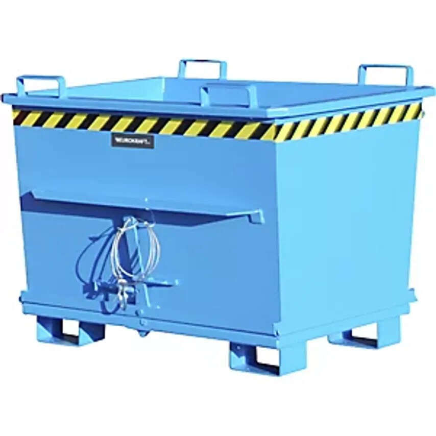 EUROKRAFTpro Conical Hinged Bottom Skip, Capacity 0.7 m, Max. Load 1500 Kg, Ligh