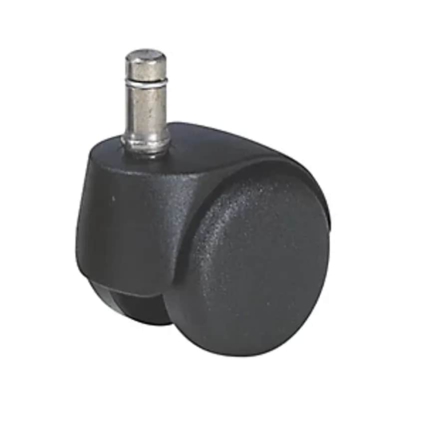 PROROLL Chair Castor - Wheel 50mm - With Socket Pin With Clamp Ring, Black, 11 X