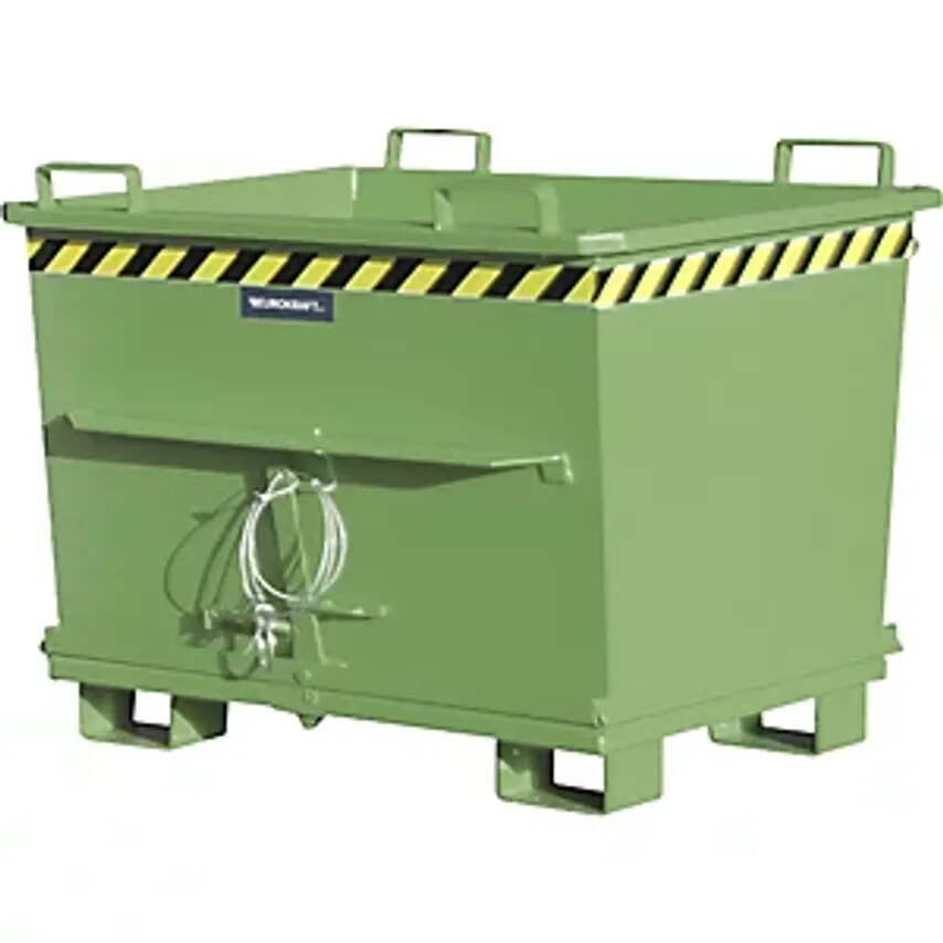 EUROKRAFTpro Conical Hinged Bottom Skip, Capacity 0.7 m, Max. Load 1500 Kg, Rese