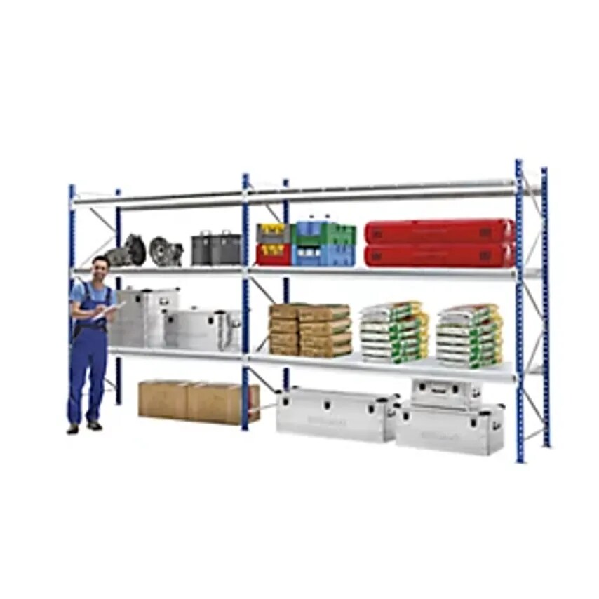 MAN ORGA SAS Heavy Duty Wide Span Shelving With Mesh Panel Modules - Frame Colou