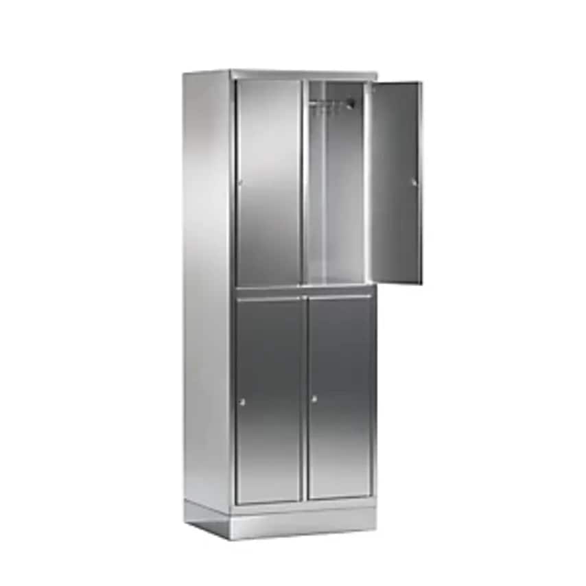 KEK Stainless Steel Cupboard, Cloakroom Locker, 4 Compartments, HxWxD 1800 X 625