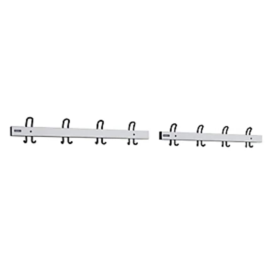 EUROKRAFTpro Coat Rail With Double Hooks, Length 2 X 1000mm, 2 X 4 Double Hooks,