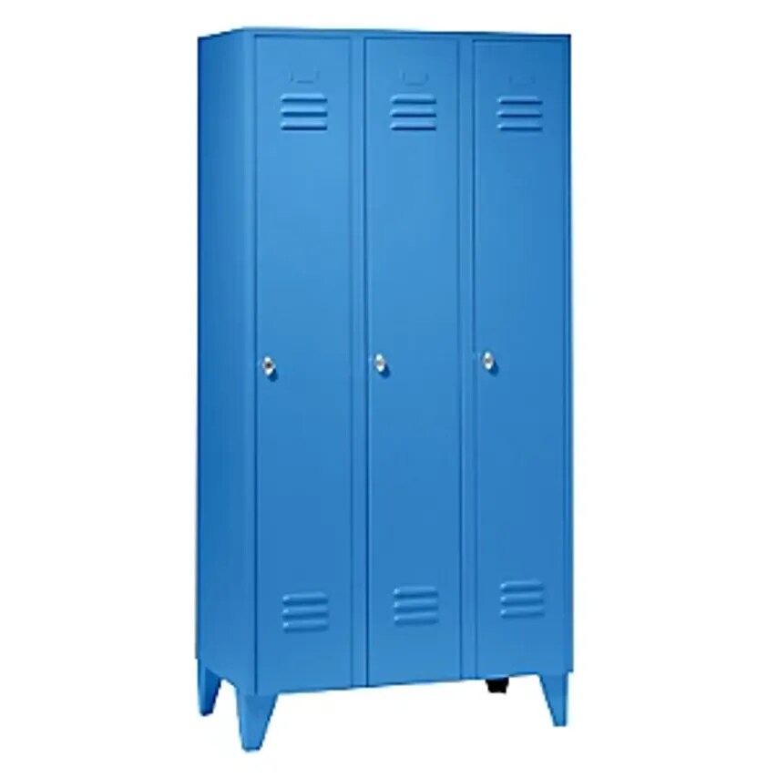 WOLF Steel Locker With Stud Feet - Full Height Compartments - Solid Panel Doors,