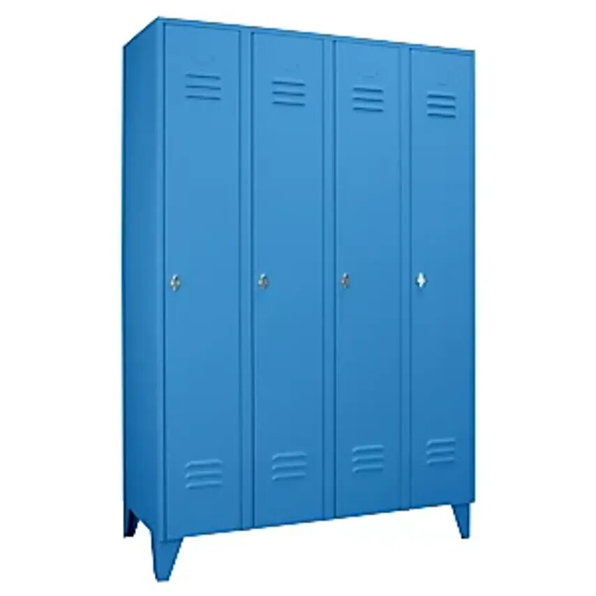 WOLF Steel Locker With Stud Feet - Full Height Compartments - Solid Panel Doors,