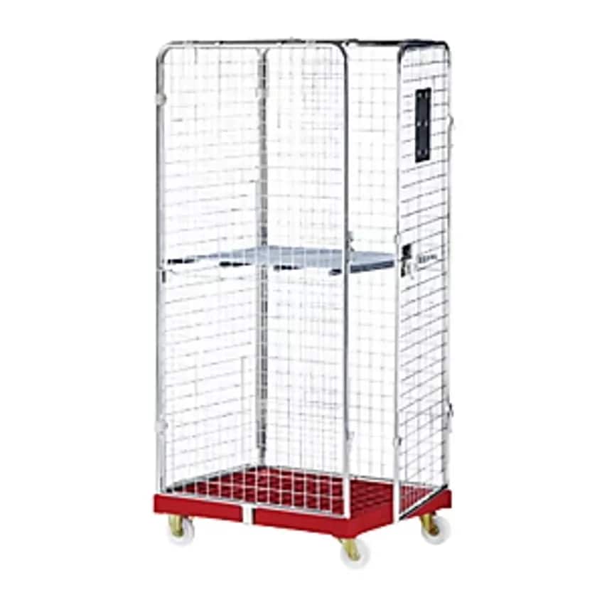 ESB SAFE Roll Container, HxWxD 1800 X 720 X 810mm, Red Transport Dolly