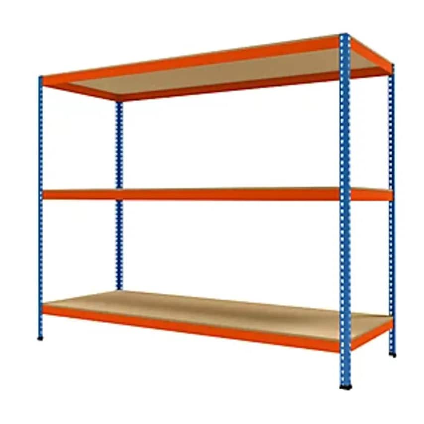 RACKTEC Wide Span Heavy Duty Shelving, Height 1981mm, Overall Depth 926mm, Width
