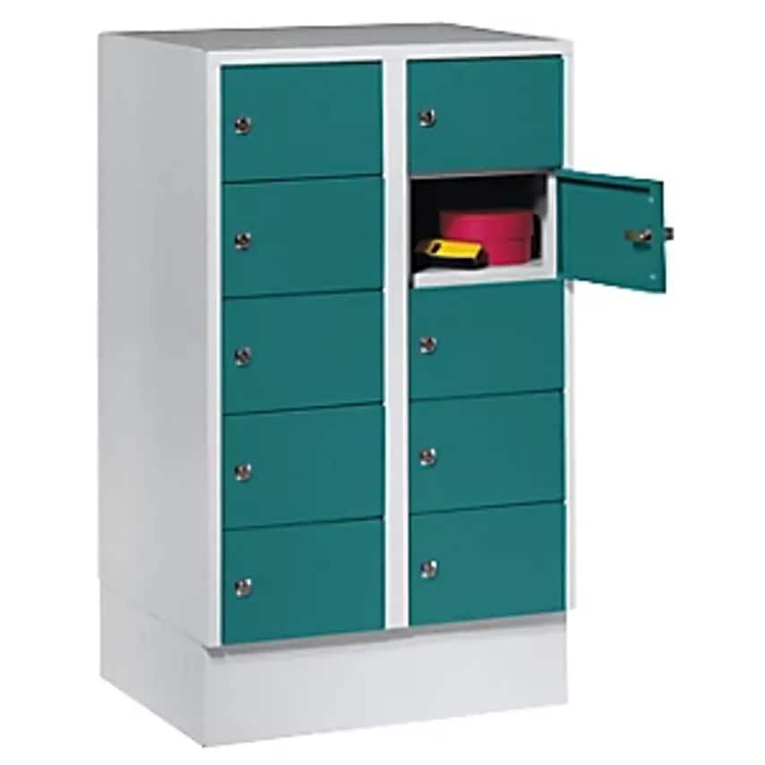 WOLF Small Locker Cupboard, 10 Compartments, HxW 990 X 600mm, Door Colour Opal G