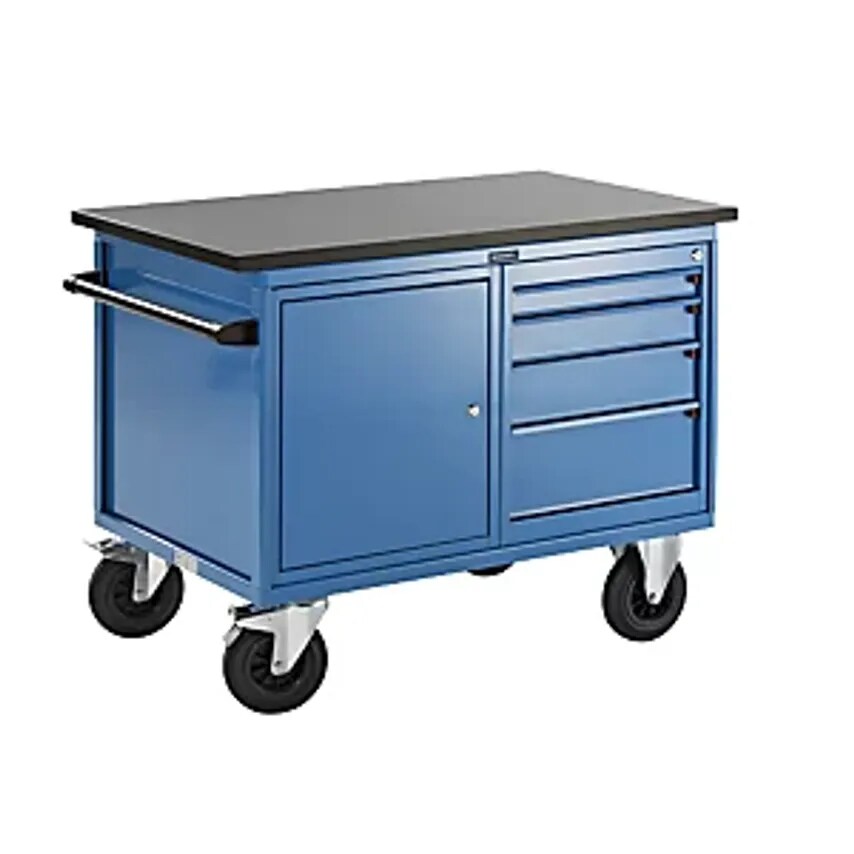 EUROKRAFTpro Assembly Trolley, 1 Cupboard, 1 Drawer Cupboard, Body And Front In