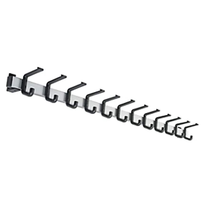 VAN ESCH Coat Rail, Aluminium, Max. Load For Hooks 90 Kg, 12 Hooks, Width 1200mm