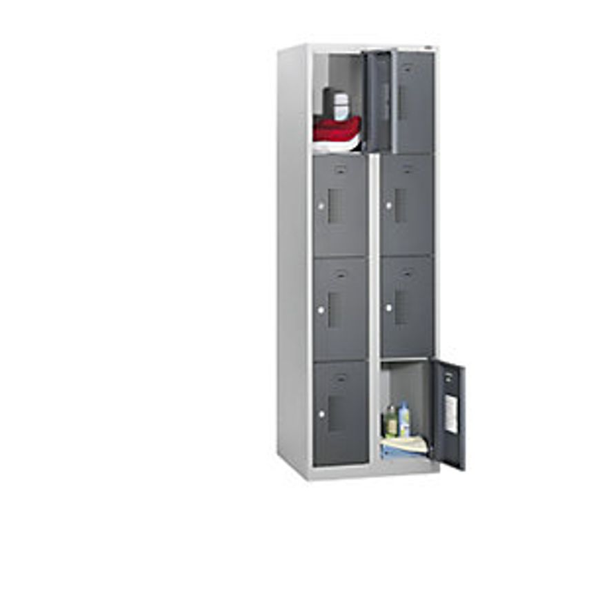 EUROKRAFTpro Compartment Locker - Width 600mm - 8 Compartments, Cylinder Lock, L