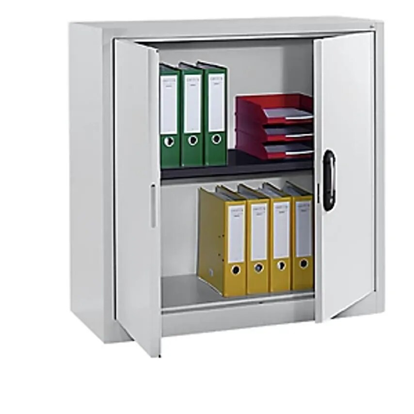 C&P Steel Cabinet With Double Doors, HxWxD 1000 X 1000 X 420mm, Light Grey