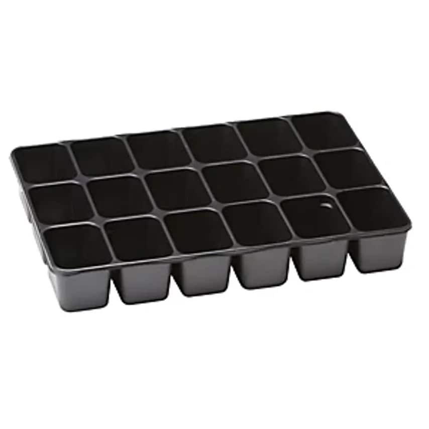 DINZL Inserts, Pack Of 10, Polystyrene, Black, Division Into 18 Compartments