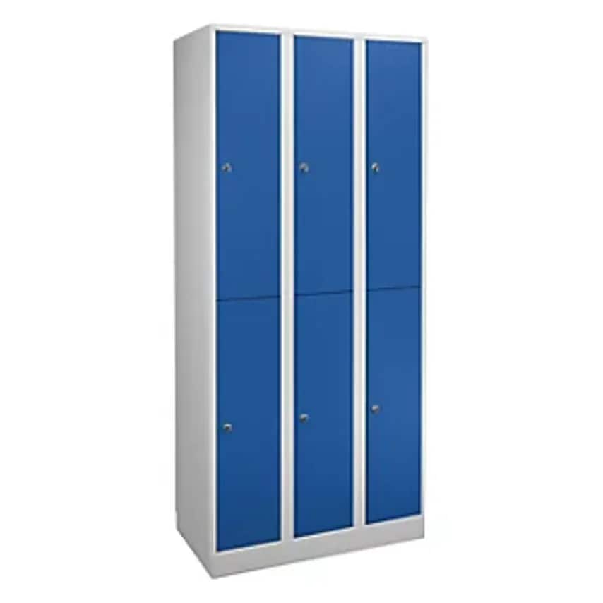 WOLF Wardrobe In Practical Sizes, 6 Compartments, Width 400mm, Light Grey/Gentia